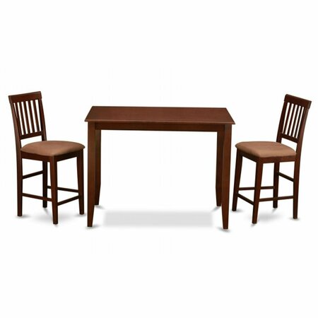 EAST WEST FURNITURE 3 Piece Counter Height Table Set-Table and 2 Dinette Chairs BUVN3-MAH-C